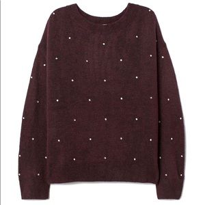 Plum Knit Sweater Crystals H&M M - 2/$15